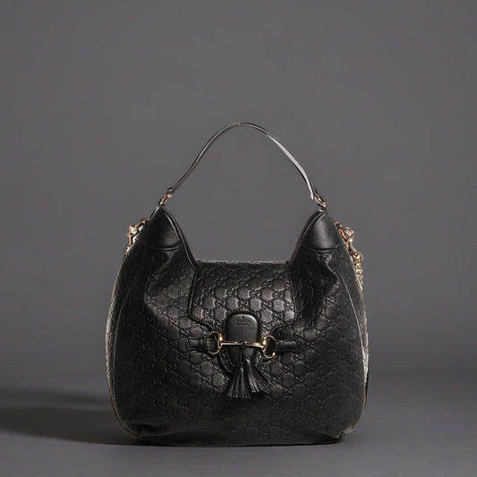 Guccissima Medium Emily Hobo Black
