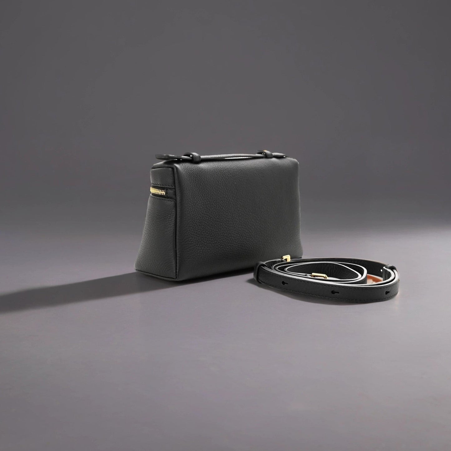 Loro Piana Grained Calfskin L19 Extra Pocket Pouch Black