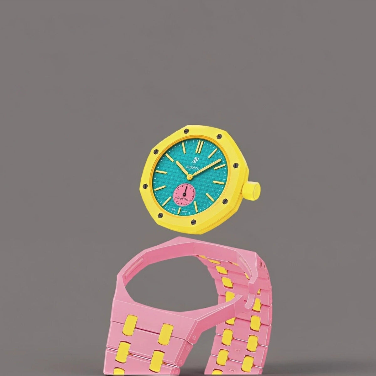 Audemars Piguet X Swatch Royal Pop OTG ROZ With Case Strap