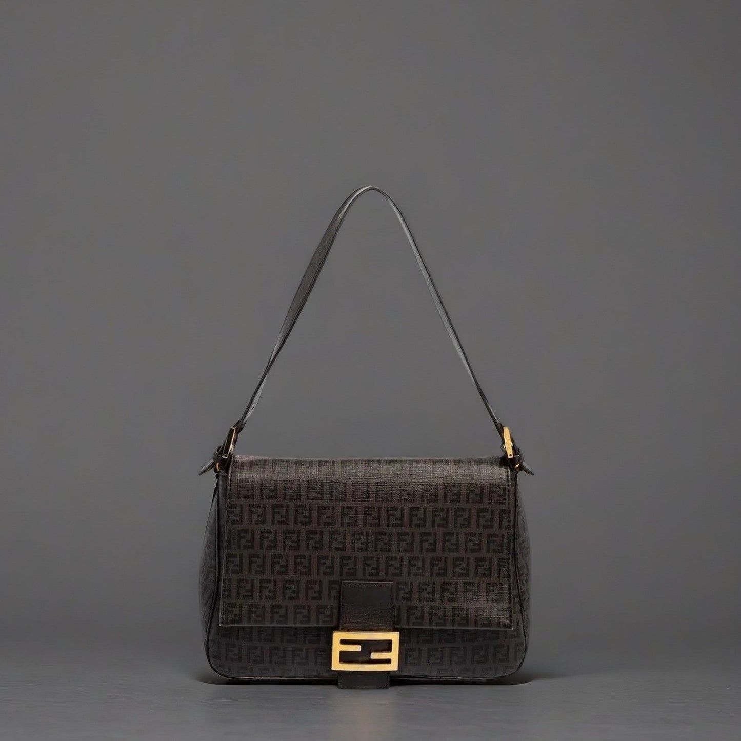 Fendi Brown Zucca Coated Canvas Big Mama Forever Shoulder Bag