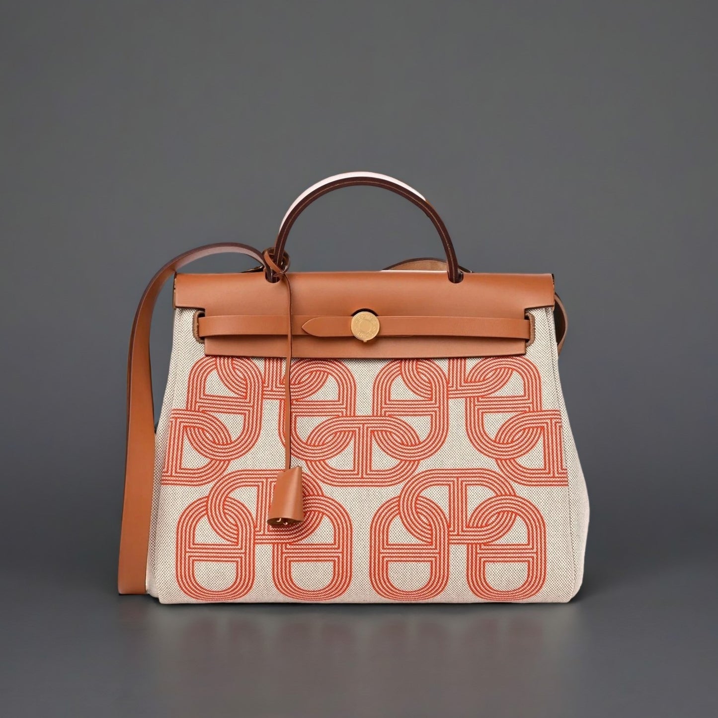 H Plume Canvas Vache Hunter Circuit 24 Herbag Zip Retourne 31 Orange Mecano Ecru Beige Naturel