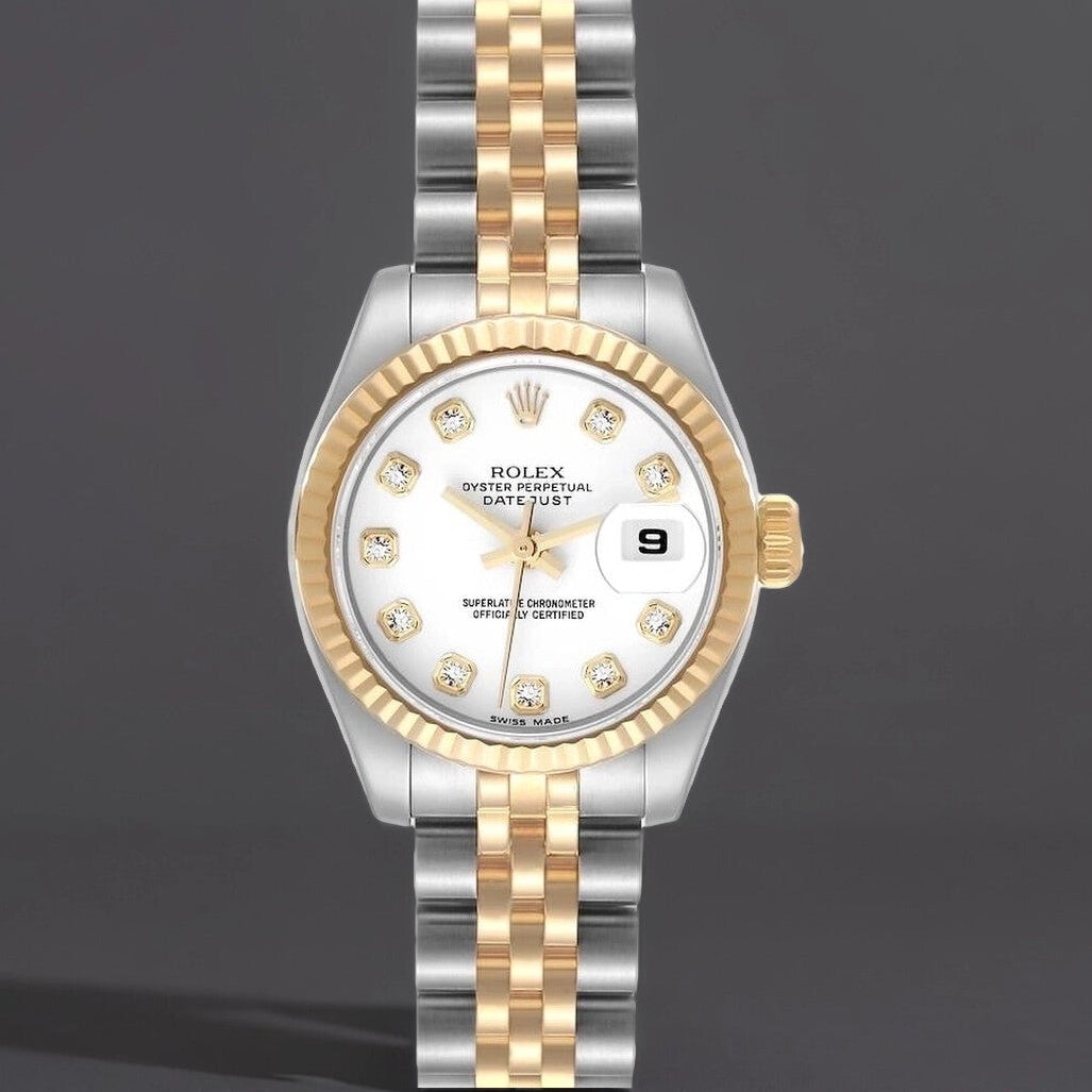 Rolex Datejust Steel Yellow Gold White Diamond