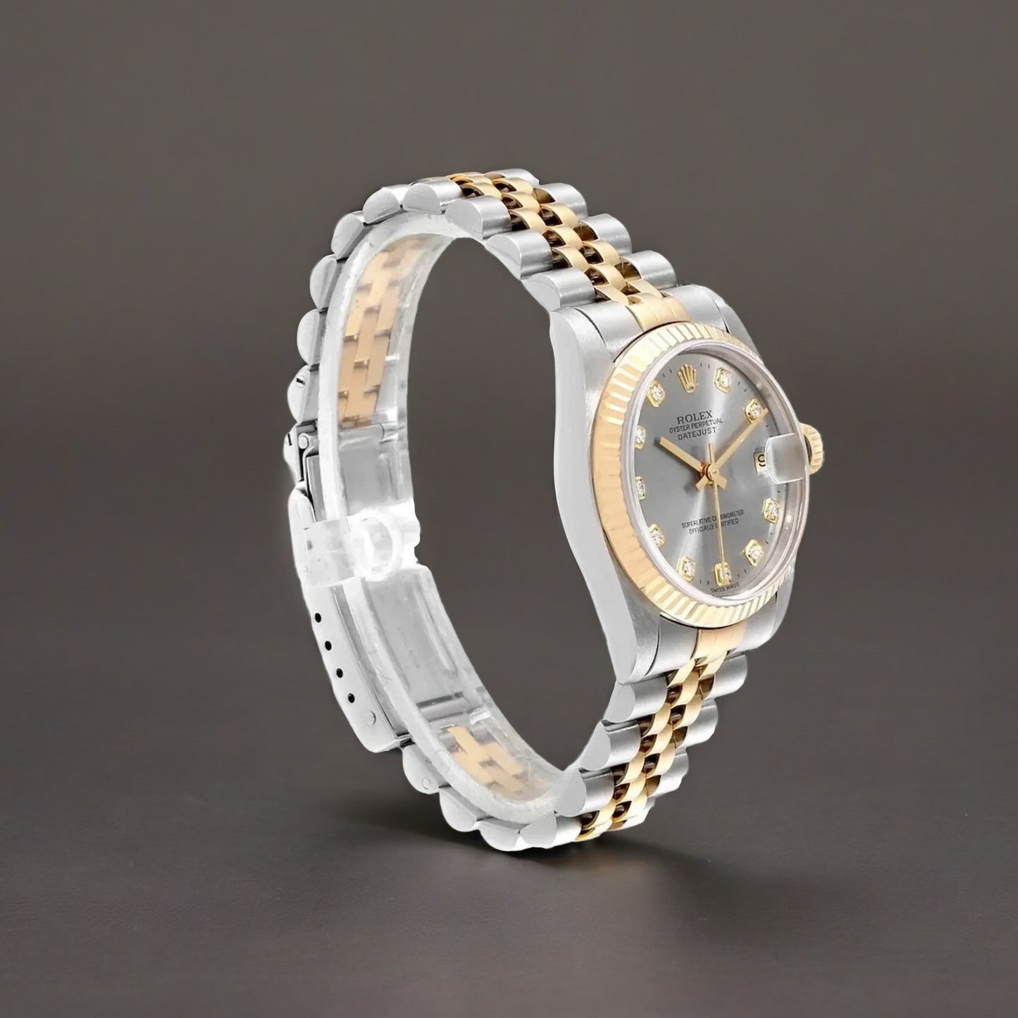 Rolex Datejust 26mm Steel Yellow Gold Slate Diamond Dial  Watch