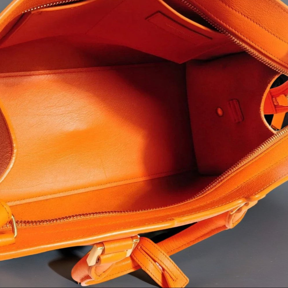 Leather Small Classic Y Cabas Orange