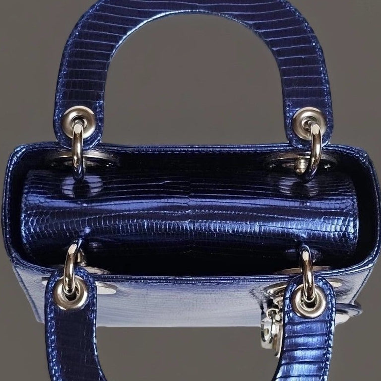 Metallic Mini Lizard Lady Dior Bag