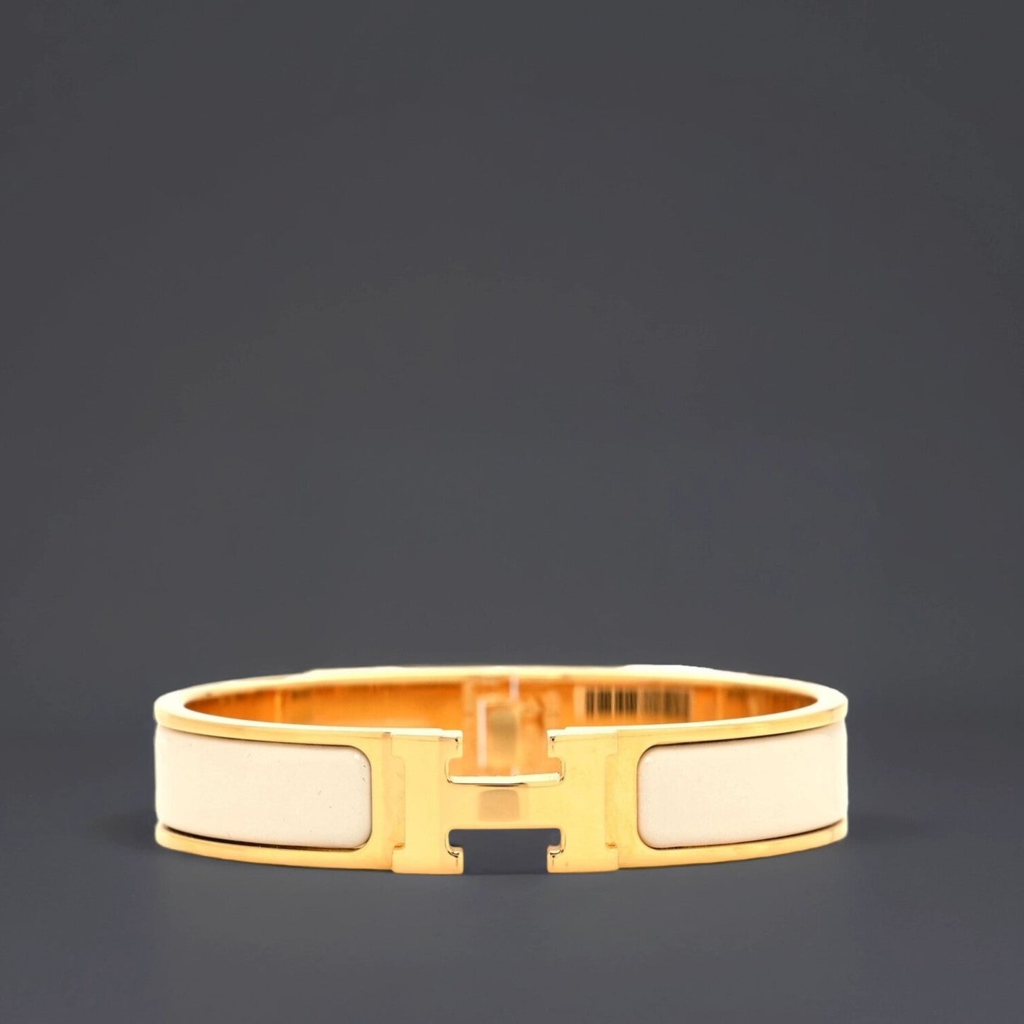 Enamel Narrow Clic Clac H Bracelet PM Pannacotta