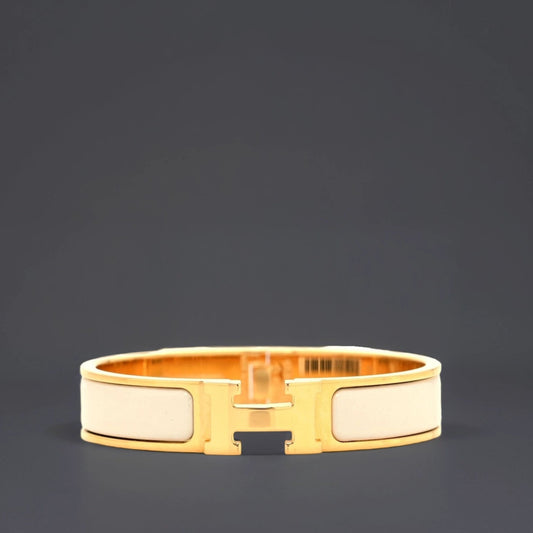 Enamel Narrow Clic Clac H Bracelet PM Pannacotta