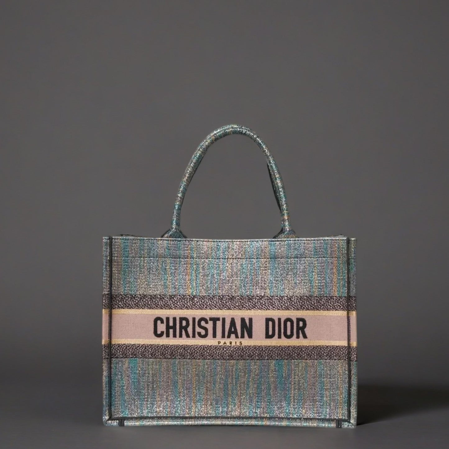 Canvas Embroidered Small Dioraura Book Tote Multicolor