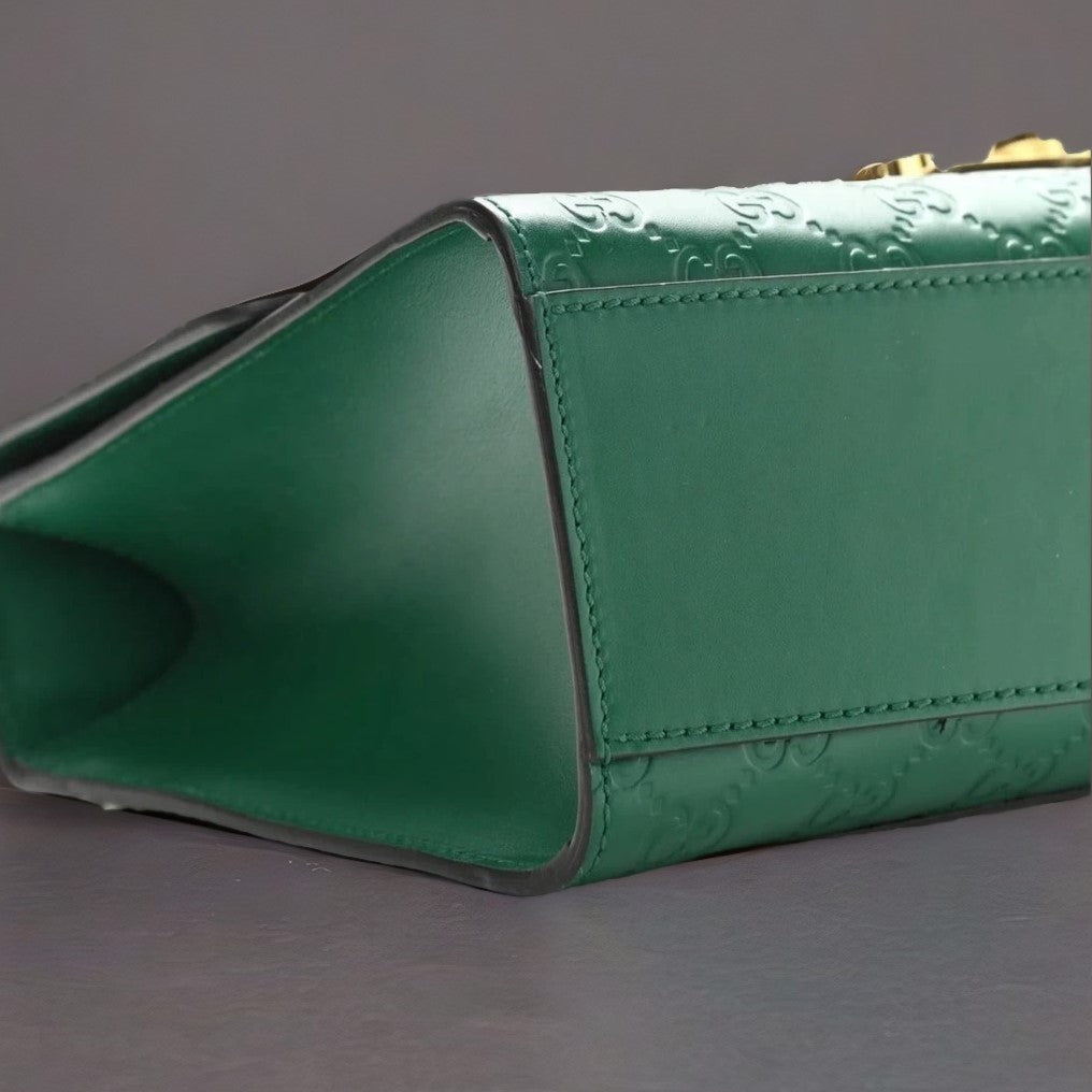 Guccissima Medium Padlock Shoulder Bag Emerald