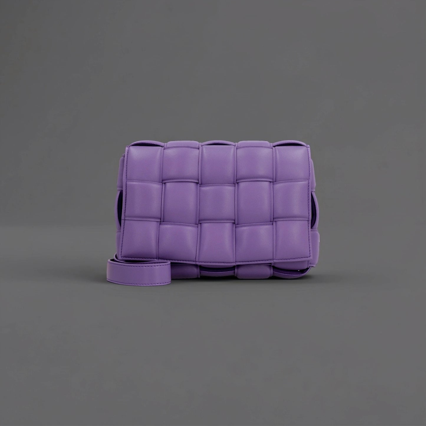Nappa Maxi Intreccio Padded Cassette Crossbody Bag Purple
