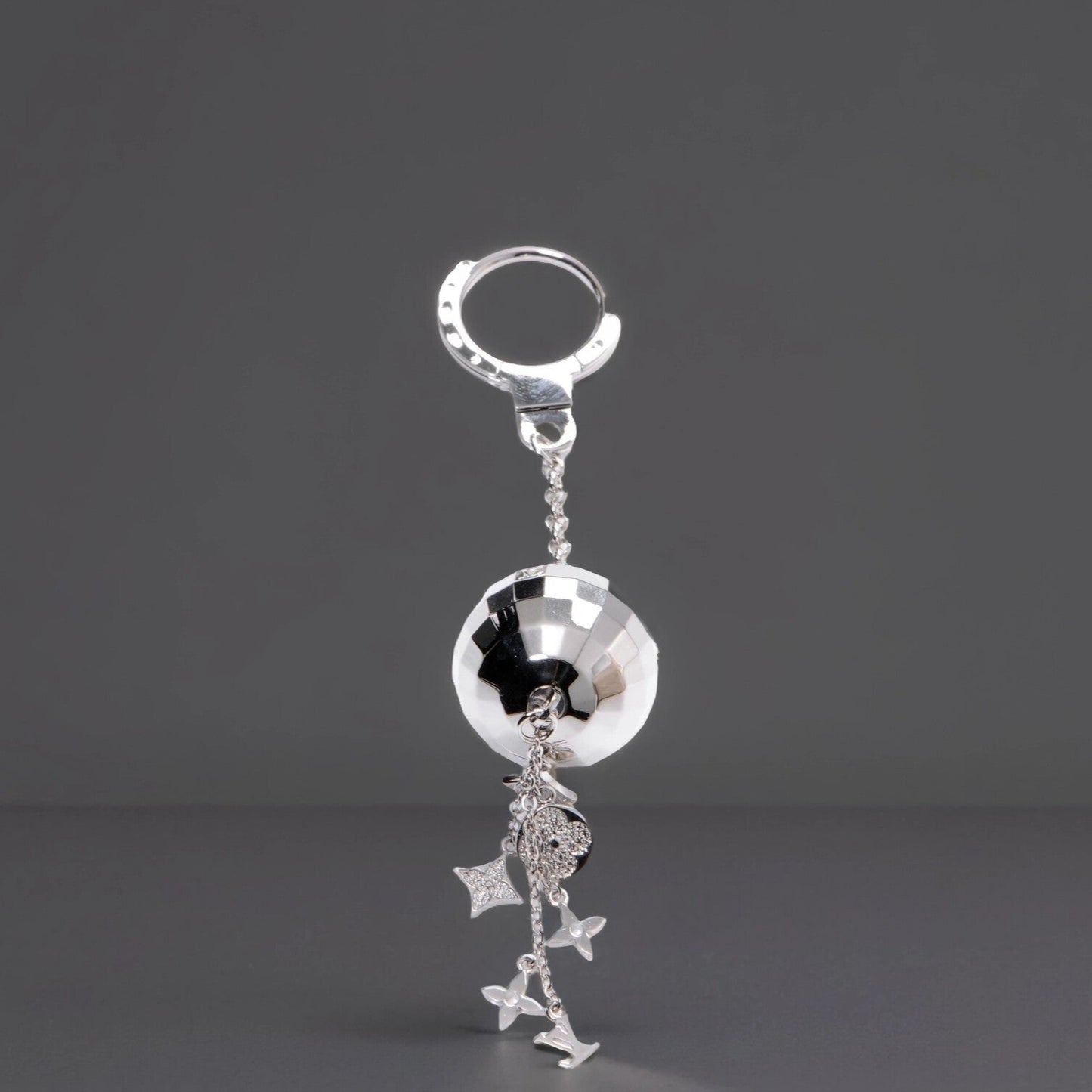 Disco Ball Key Ring Key Chain Silver