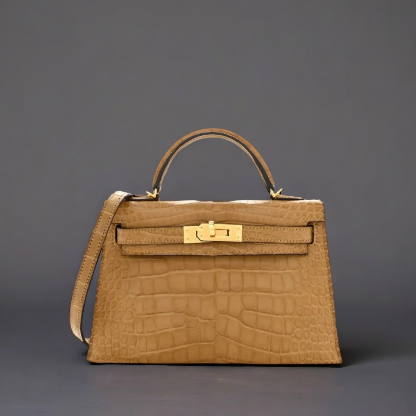 Matte Alligator Mini Kelly Sellier 20 Kraft