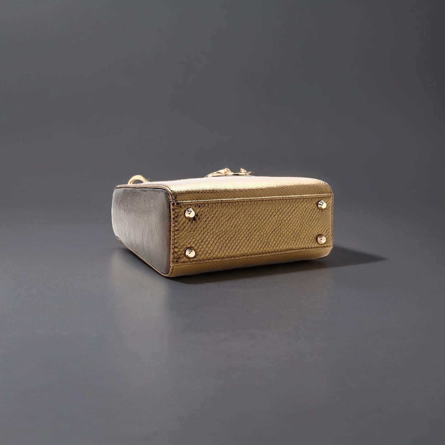 Metallic Karung Mini Lady Dior Gold Multicolor