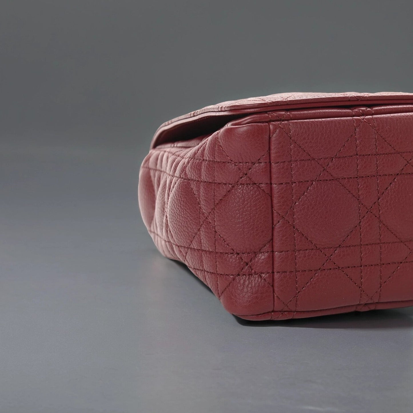 Calfskin Cannage Medium Caro Bag Brick Red
