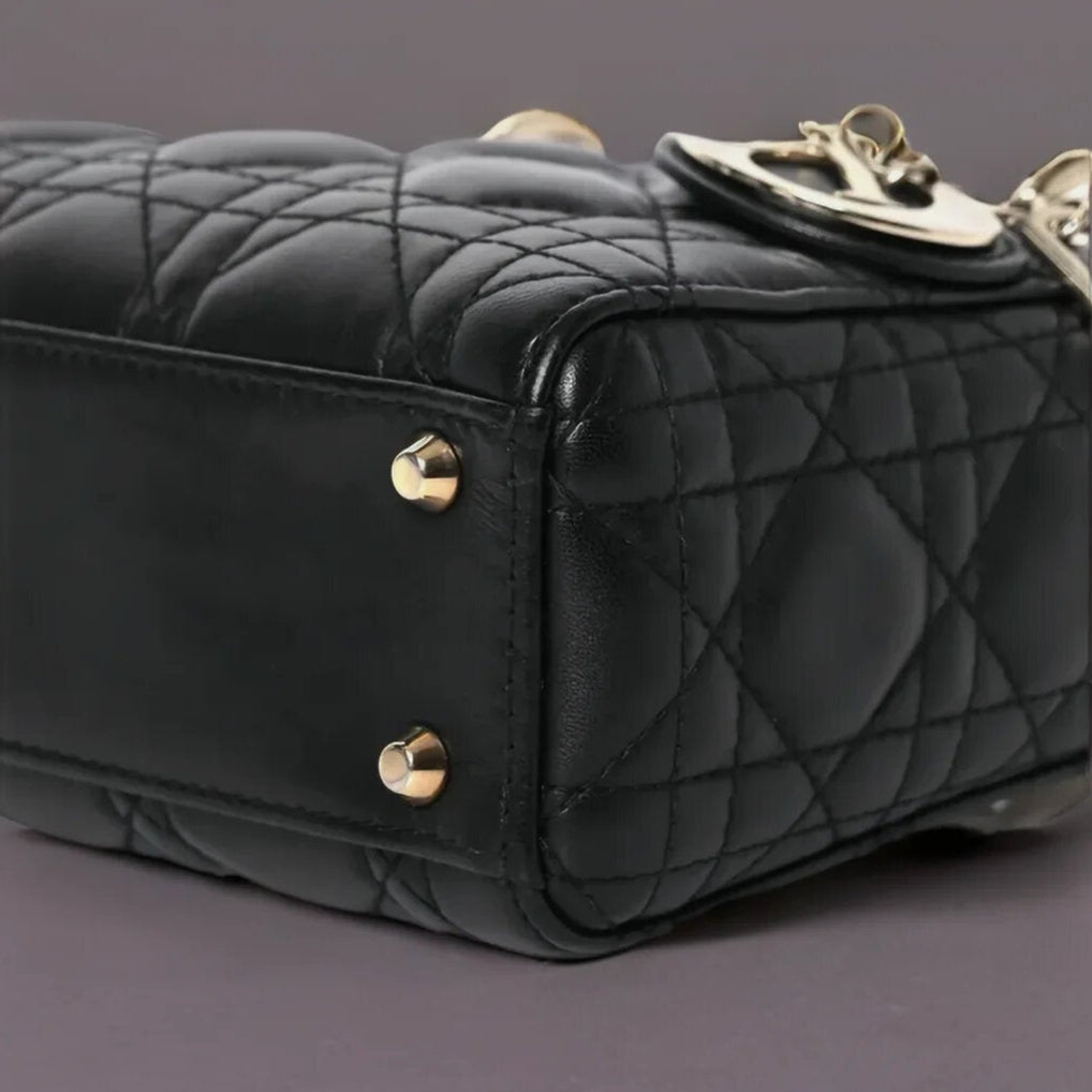 Lambskin Cannage Mini Lady Dior Black