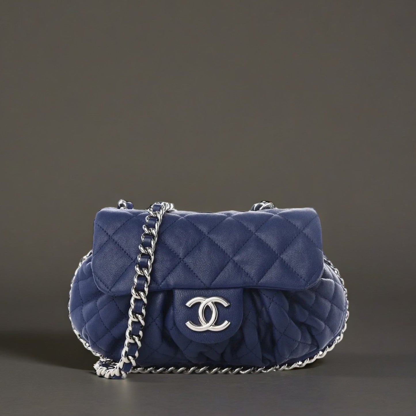 Electric Blue Quilted Leather Hampton Bag