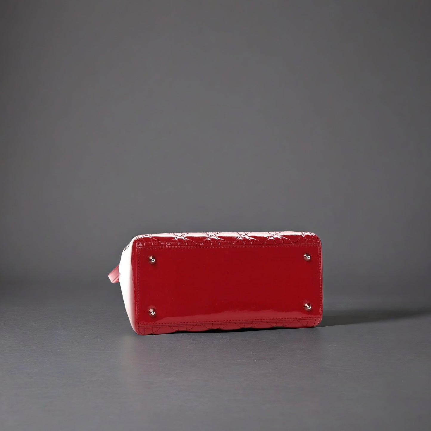 Patent Cannage Medium Lady Dior Red