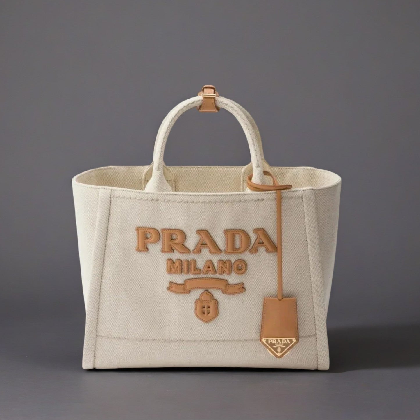 Medium linen blend tote bag