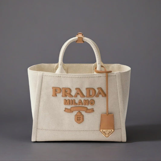 Medium linen blend tote bag