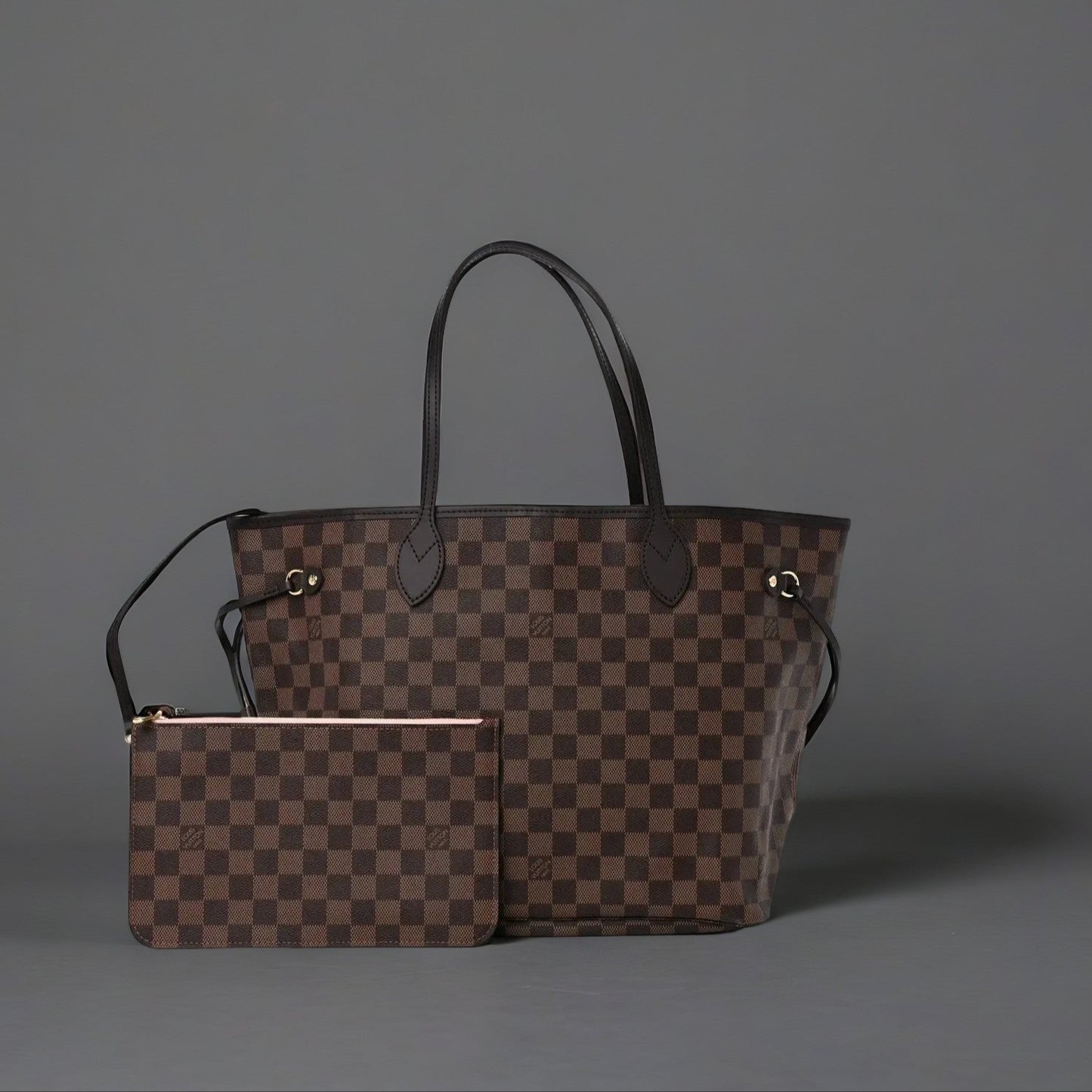 Damier Ebene Neo Neverfull MM Rose Ballerine