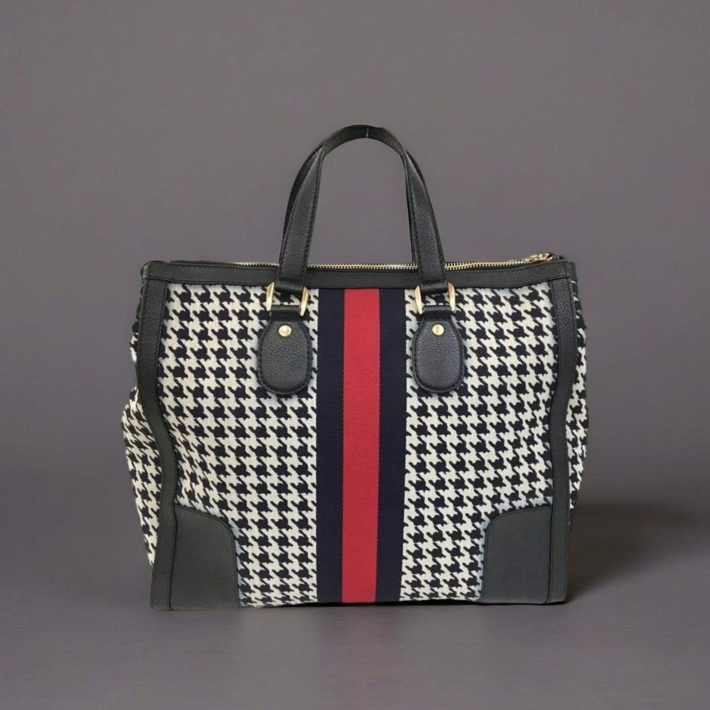 Houndstooth Seventies Web Tote