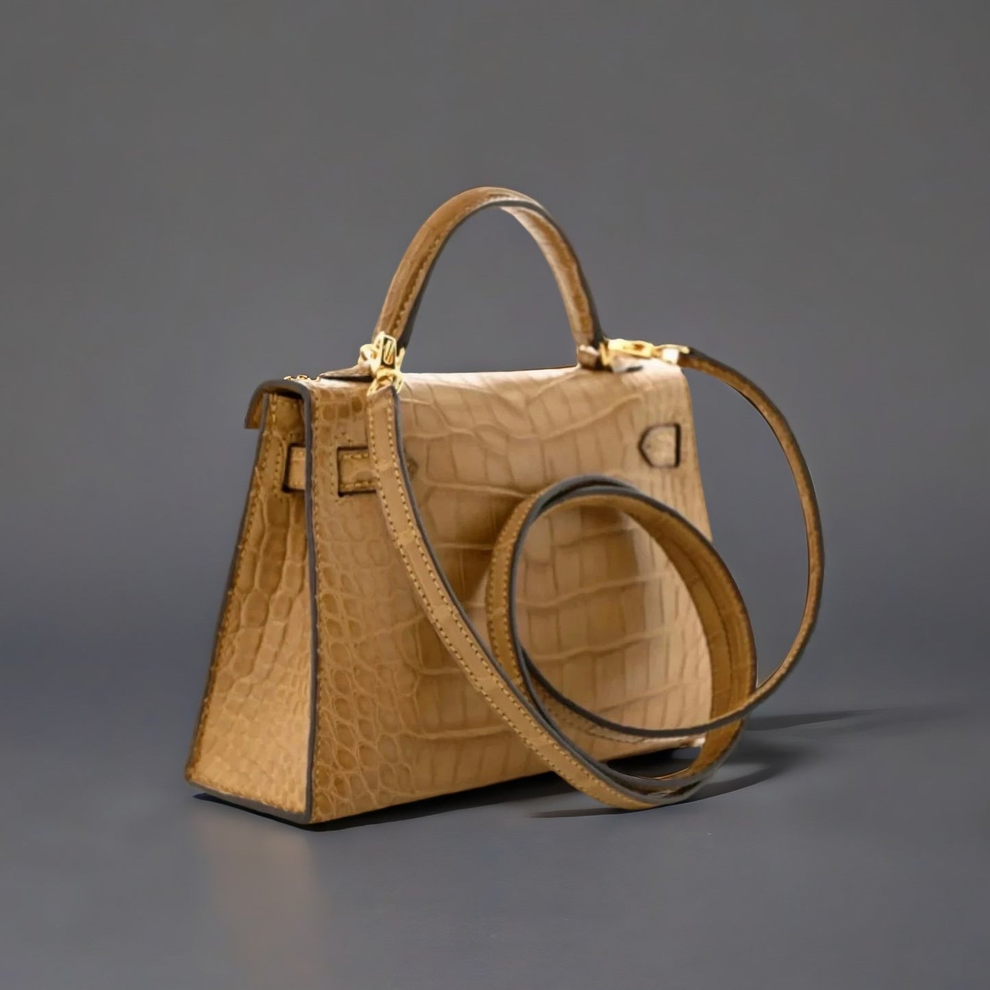 Matte Alligator Mini Kelly Sellier 20 Kraft