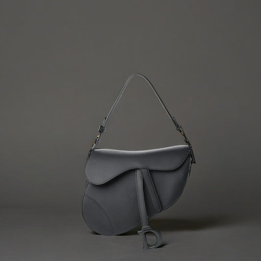 Ultra Matte Calfskin Saddle Bag Black