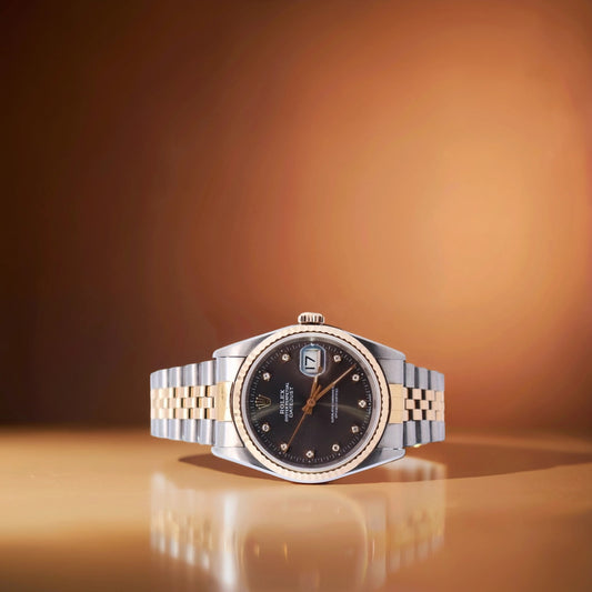 Rolex Datejust 36mm Rhodium Diamond Dial Steel Yellow Gold