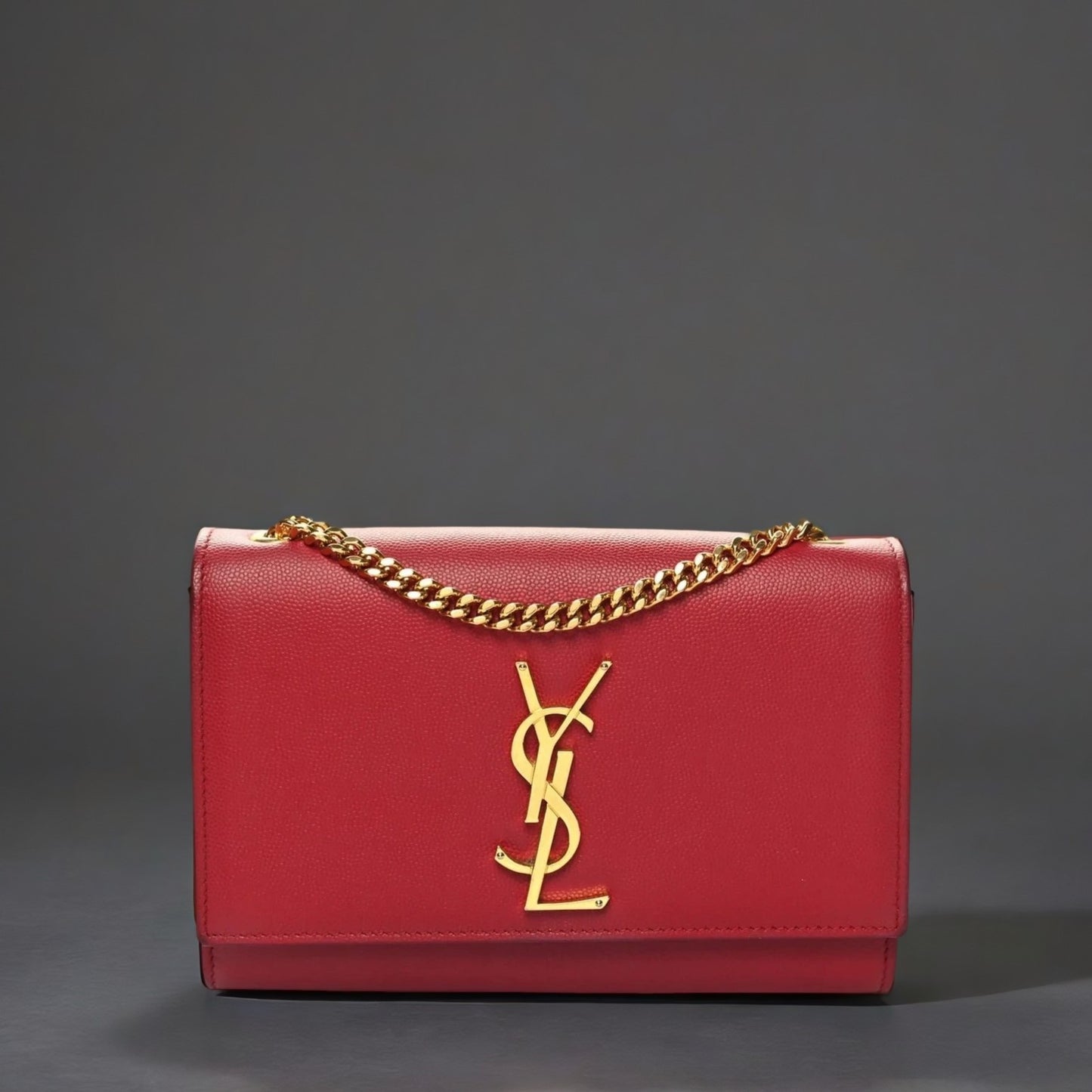 Grain De Poudre Small Monogram Kate Satchel Red