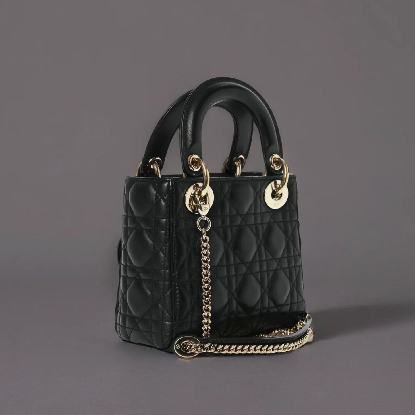 Lambskin Cannage Mini Lady Dior Black