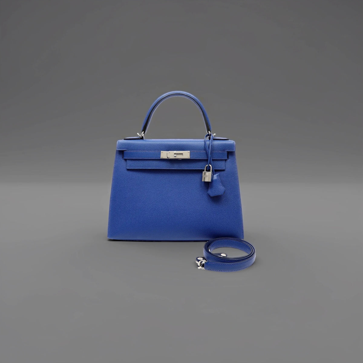 Epsom Kelly Sellier 25 Bleu Cobalt