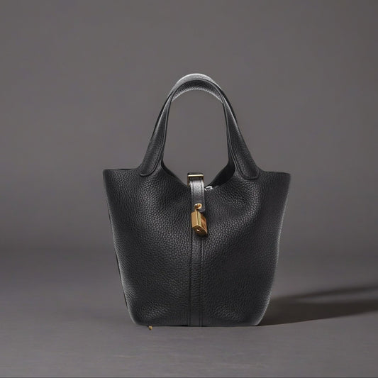 Taurillon Clemence Picotin Lock 18 PM Black