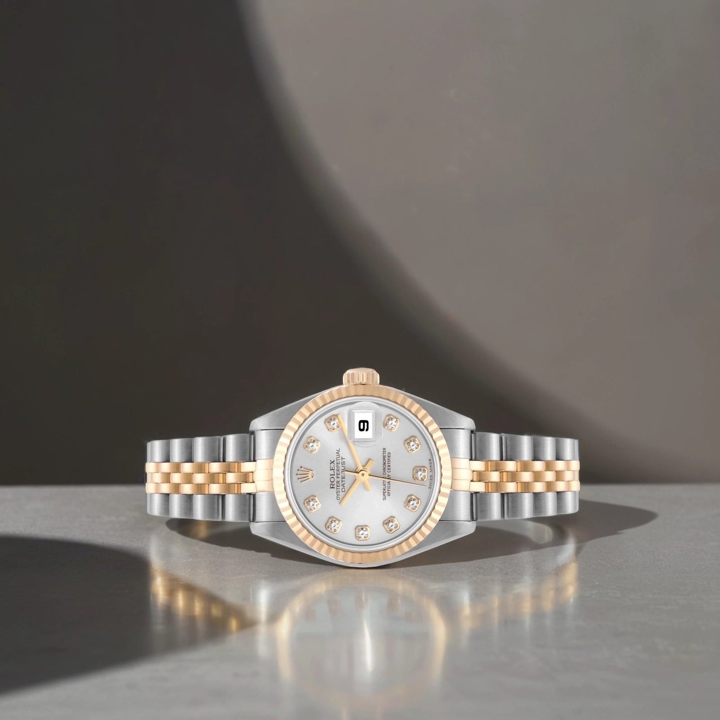 Rolex Datejust 26mm Steel Yellow Gold Slate Diamond Dial  Watch