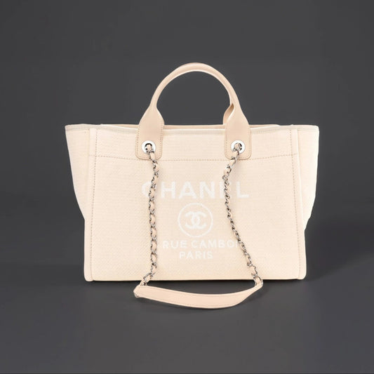 Mixed Fibers Small Deauville Tote White