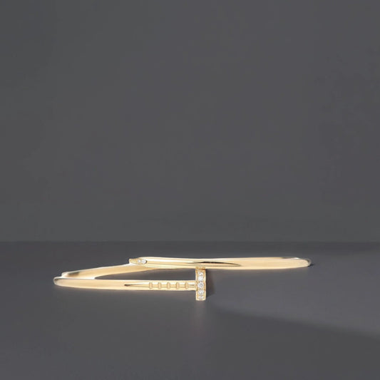 18K Yellow Gold Diamond Small Juste Un Clou Bracelet 17