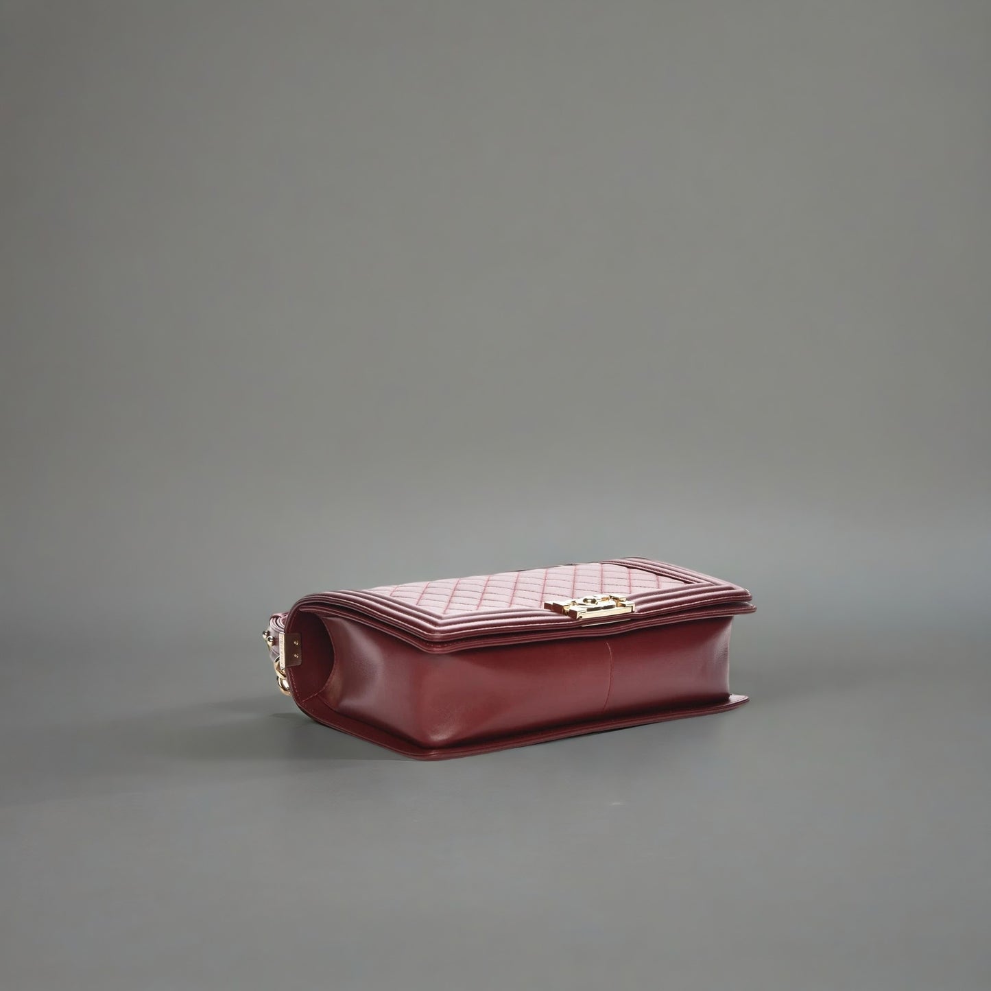 Lambskin Quilted New Medium Boy Flap Dark Red