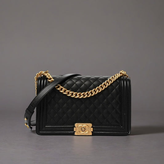 Caviar Quilted New Medium Boy Flap Black