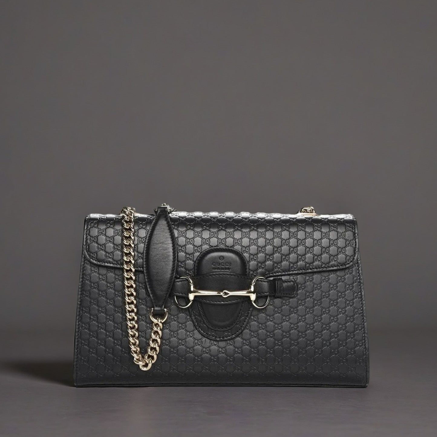 Guccissima Medium Emily Chain Shoulder Bag Black