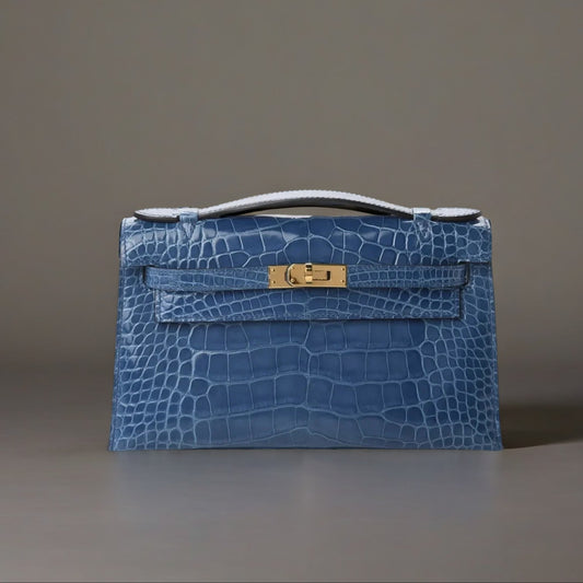 Shiny Alligator Kelly Pochette Mykonos