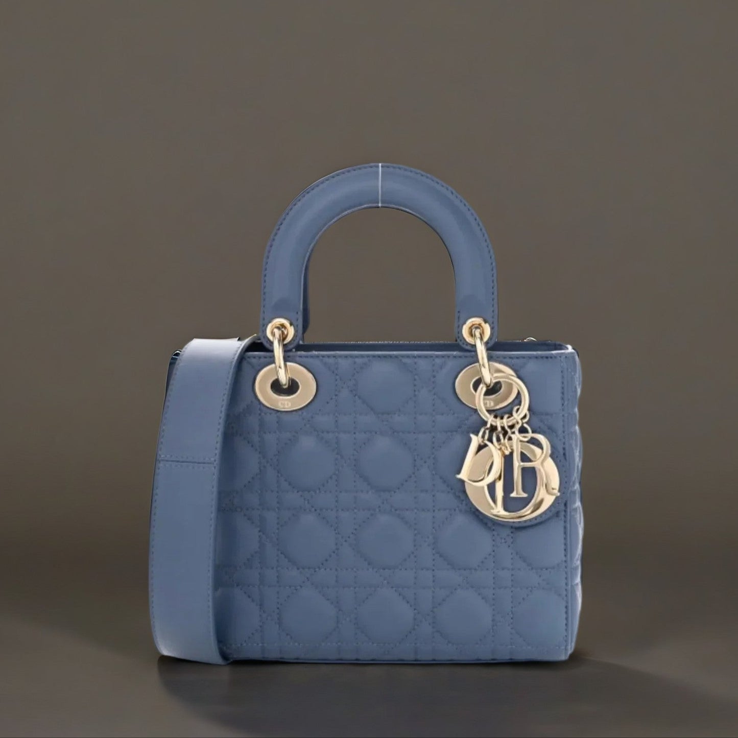 Lambskin Cannage Small Lady Dior Denim