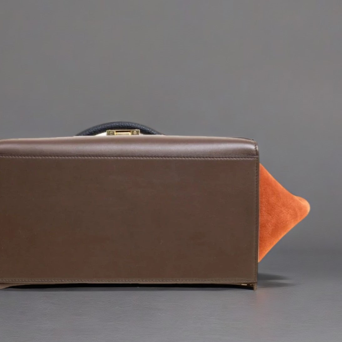 Satin Baby Grained Calfskin Medium Tri-Color Trapeze Tan