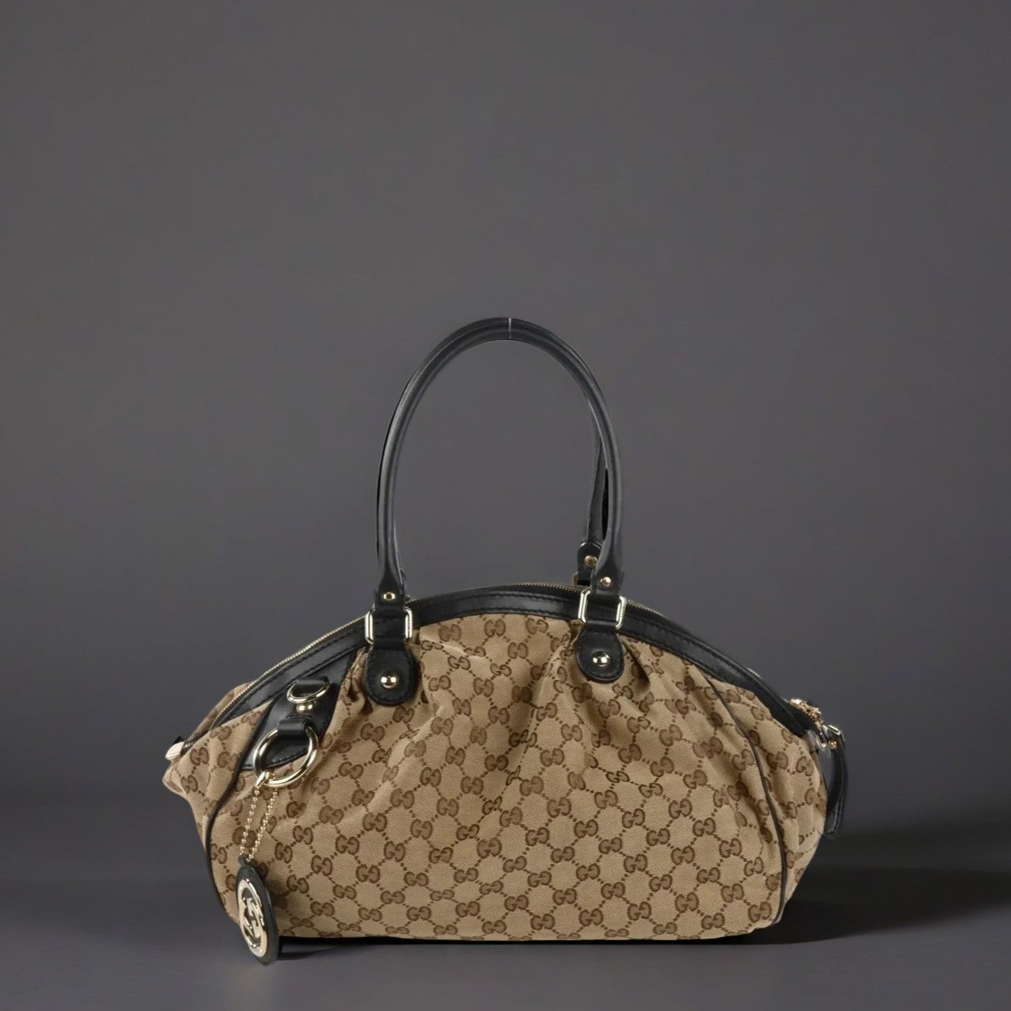 Monogram Medium Sukey Boston Bag Black