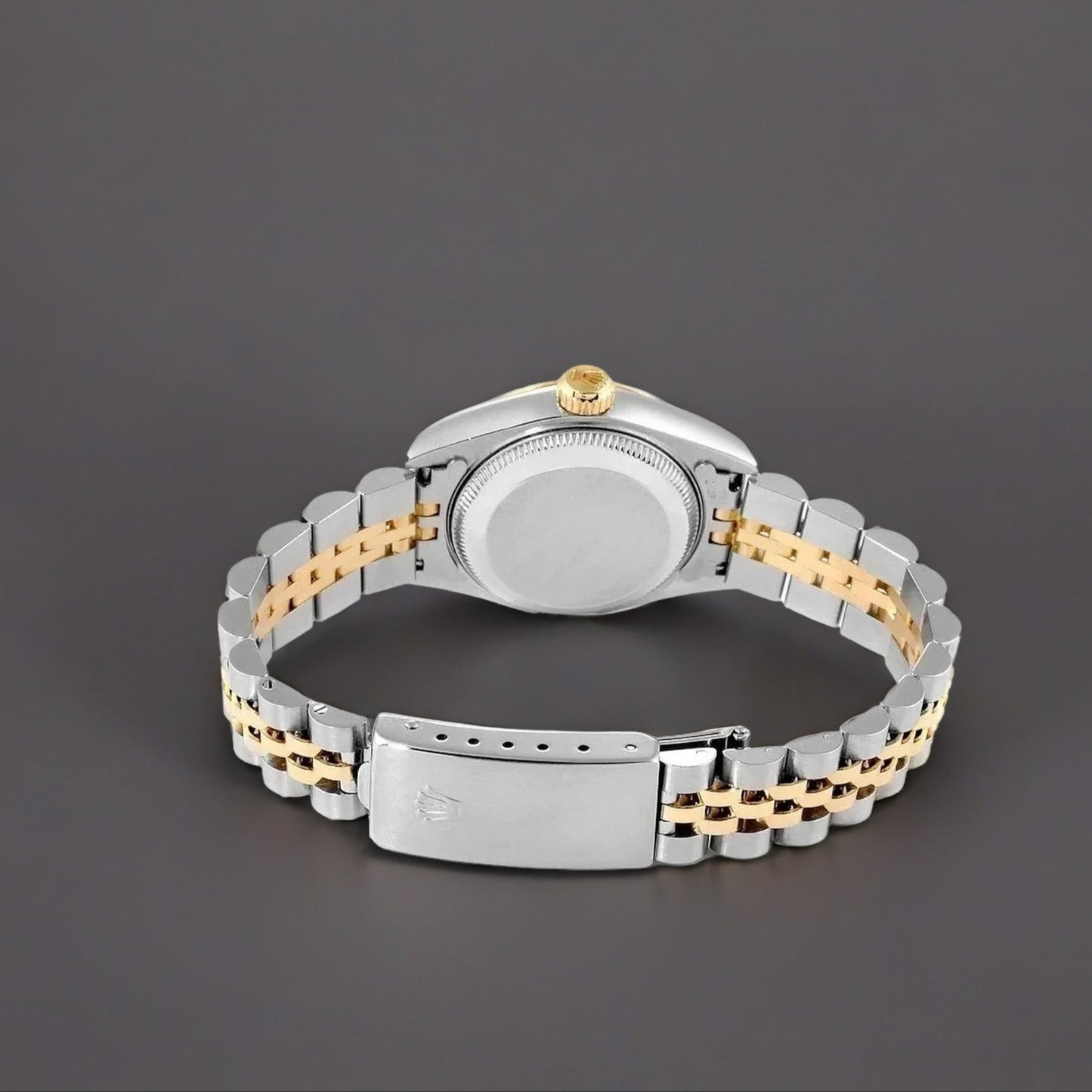 Rolex Datejust 26mm Steel Yellow Gold Red Vignette Diamond Watch