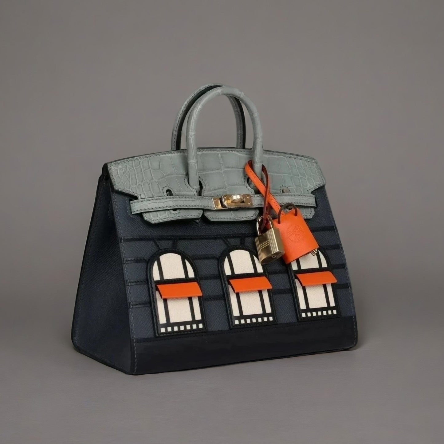 "Rainy Days" Sac Faubourg Birkin 20 Gris Misty Matte Alligator Permabrass Hardware
