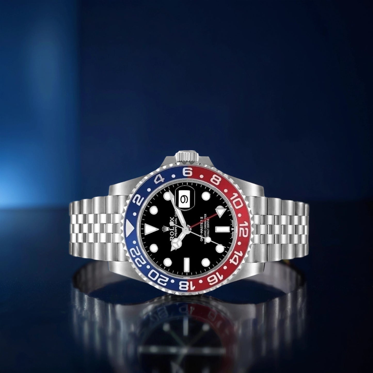 Rolex GMT Master II Blue Red Pepsi Bezel Steel 40mm