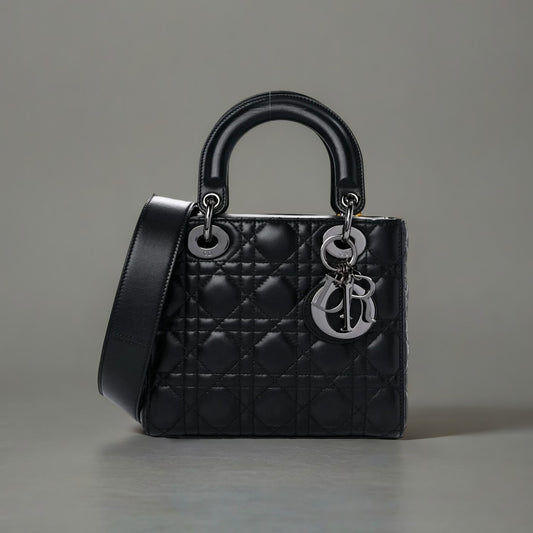 Lambskin Cannage Small My ABCDior Lady Dior Black