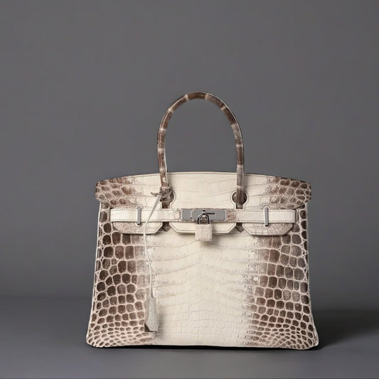 Matte Niloticus Crocodile Himalaya Birkin 30 Blanc