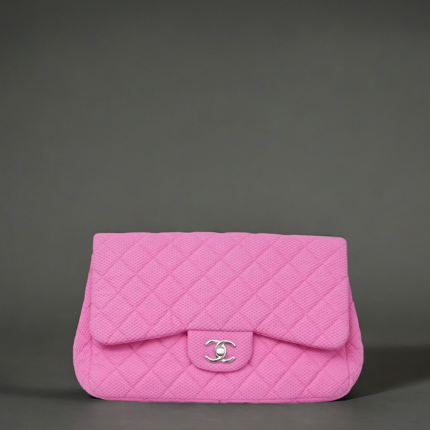 Mesh Flap Chain Shoulder Bag Pink