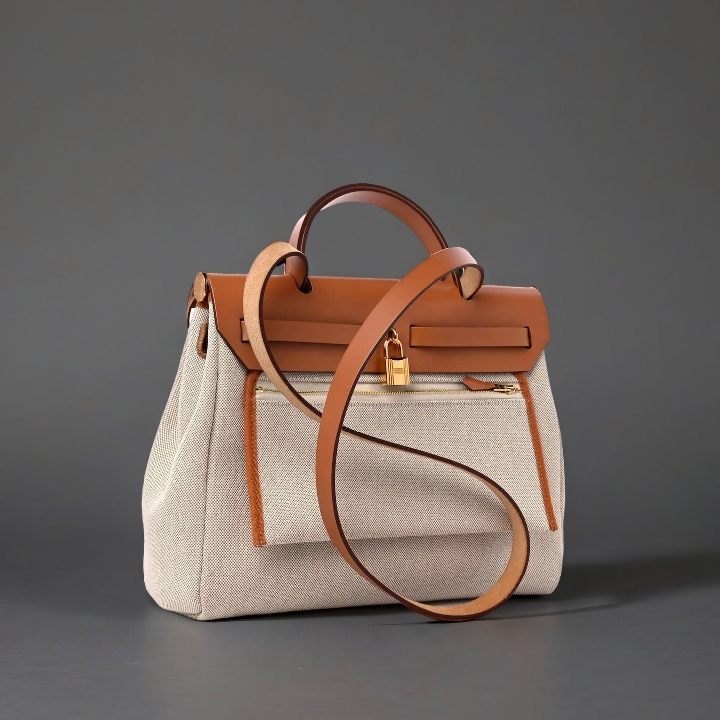 H Plume Canvas Vache Hunter Circuit 24 Herbag Zip Retourne 31 Orange Mecano Ecru Beige Naturel