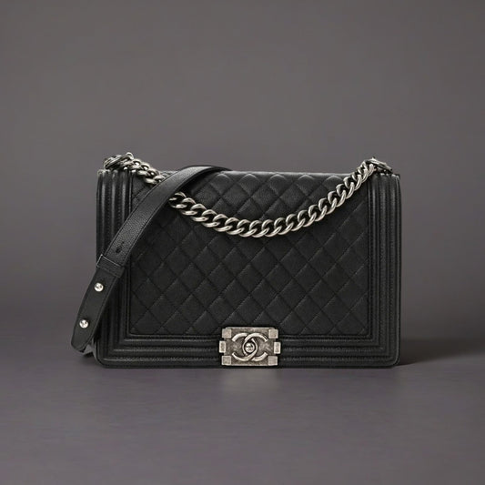 Caviar Quilted New Medium Boy Flap Black